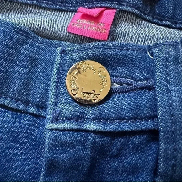Lilly Pulitzer Braided Trim Denim Jeans Crop Bootcut Dark Wash Size 2 - Picture 12 of 13